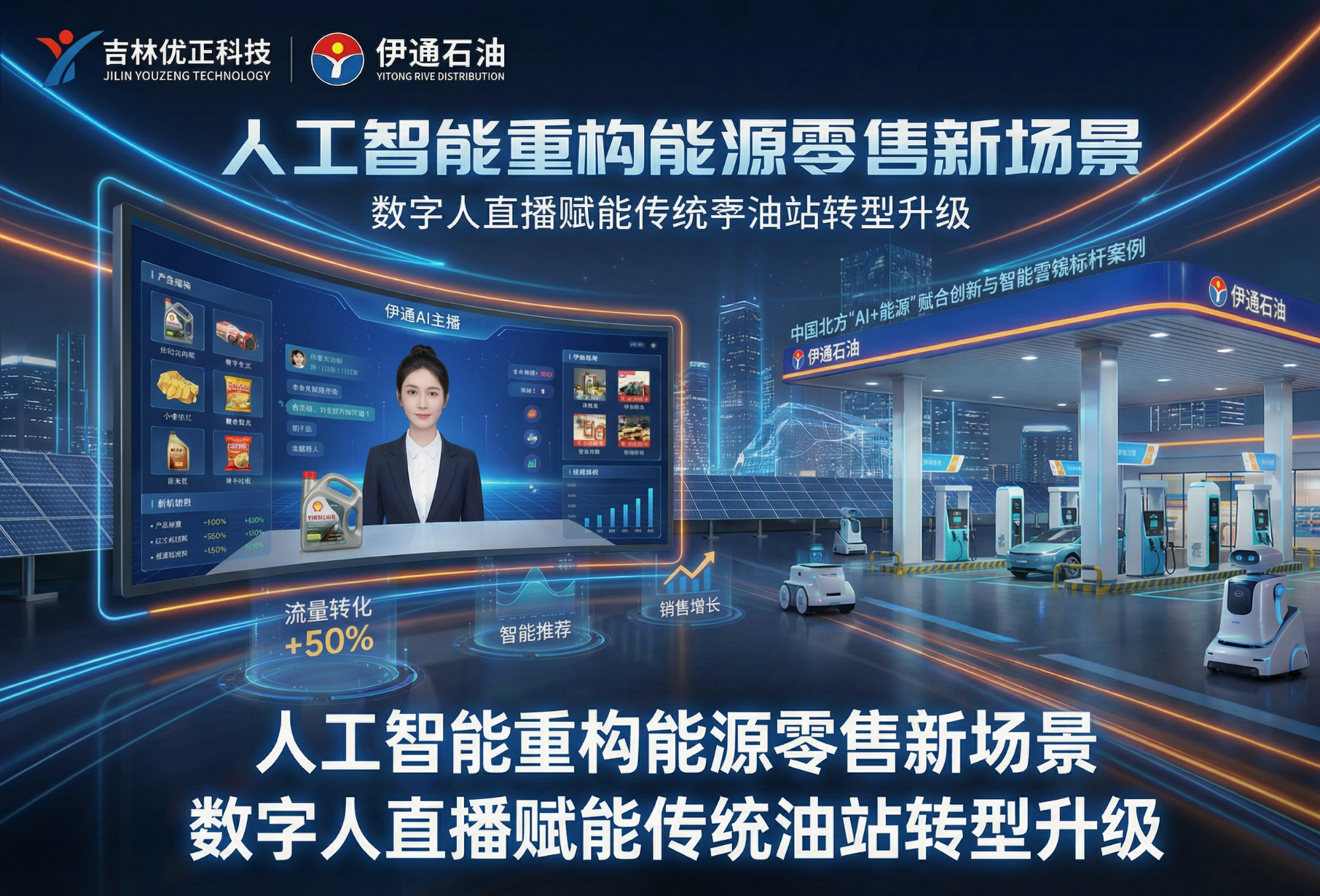 吉林省优正科技为长春伊通河石油经销有限公司研发AI数字人直播系统全景报告：以人工智能重构能源零售新场景，以数字人直播赋能传统油站转型升级，打造中国北方“AI+能源”融合创新与智能营销的标杆案例