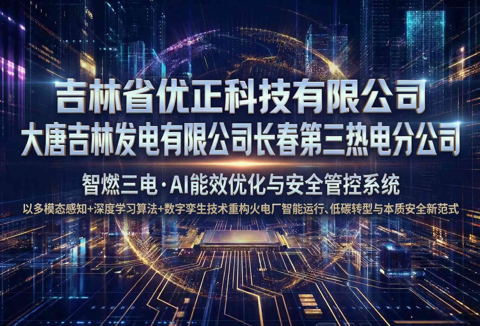 吉林省优正科技有限公司携手大唐吉林发电有限公司长春第三热电分公司：打造“智燃三电·AI能效优化与安全管控系统”——以多模态感知+深度学习算法+数字孪生技术重构火电厂智能运行、低碳转型与本质安全新范式