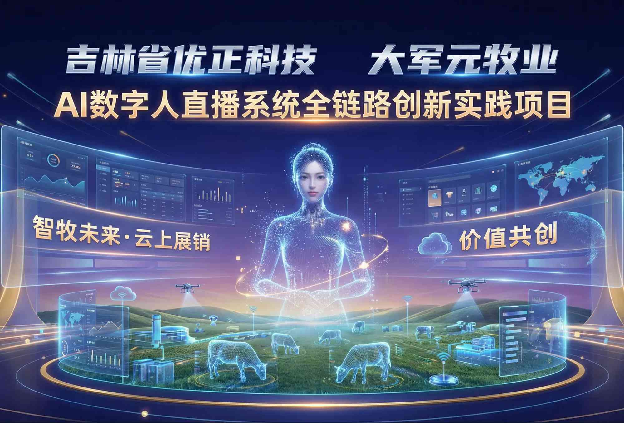 智牧未来·云上展销：吉林省优正科技赋能大军元牧业AI数字人直播系统的全链路创新实践与价值共创全景图
